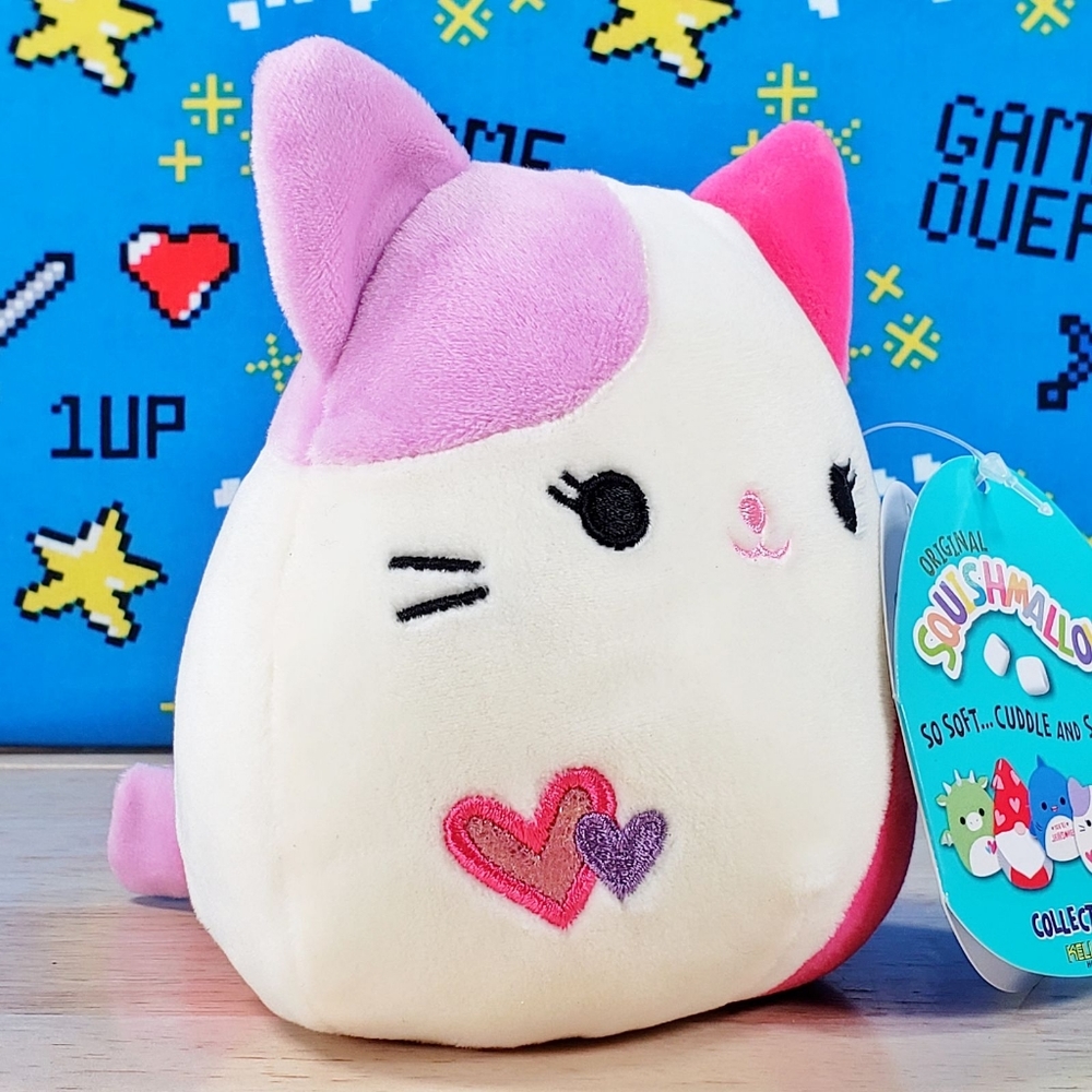SOLD OUT - Squishmallow Tiffany the Pink Cat 5" UltraSoft Valentine's Day NWT - Picture 2 of 12